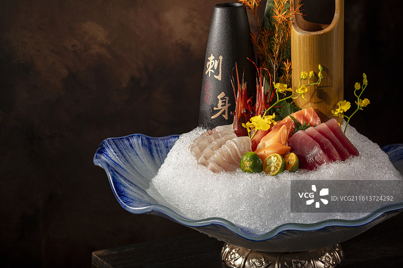 日式刺身拼盘图片素材