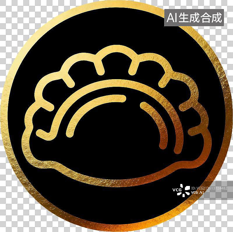 【AI数字艺术】黑金饺子标签图片素材