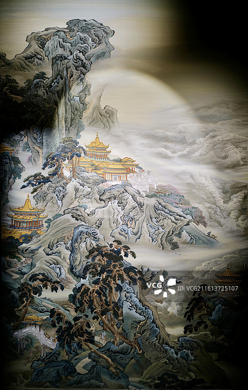 河南洛阳博物馆梵羽御烫-洛水殊绝雀金绣作品图片素材