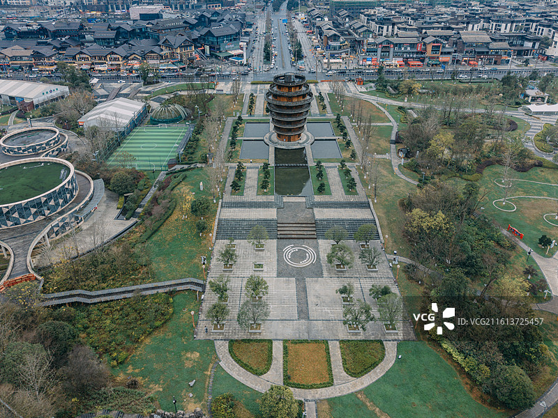 泉湖公园天空之镜图片素材