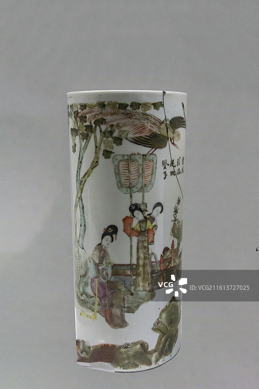 北京市永定河文化博物馆（门头沟区博物馆）：人物帽筒（民国，征集）图片素材