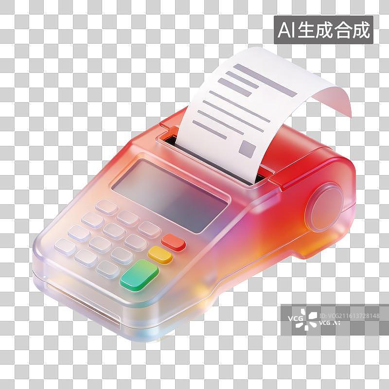 【AI数字艺术】3D渐变打印机单据商务元素图片素材