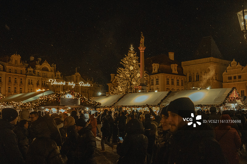 布拉格老城广场圣诞市集图片素材