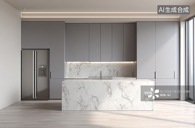 【AI数字艺术】现代简约厨房设计图片素材