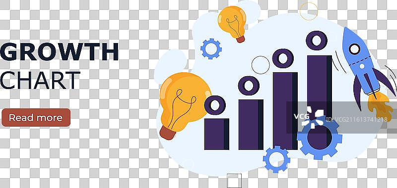 带有火箭和灯的成长图海报图表图片素材