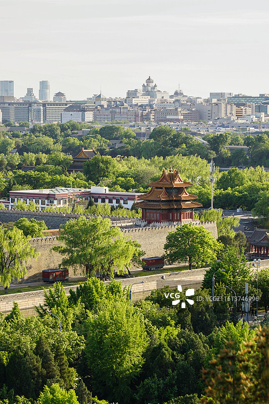北京故宫，城市绿洲中的传统建筑图片素材