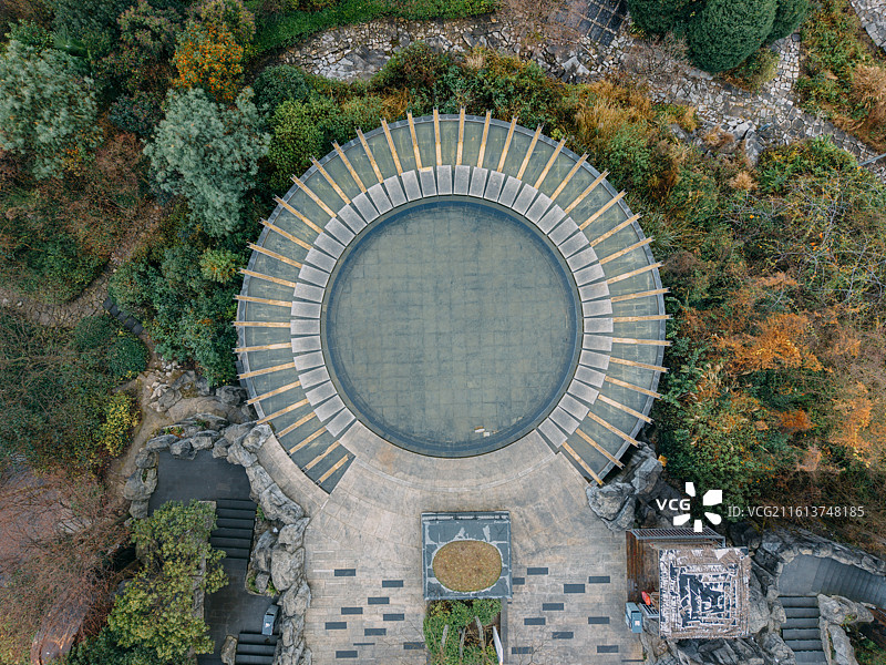 泉湖公园天空之镜图片素材