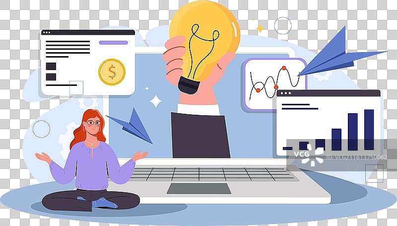 创新实施概念，一名女子在附近图片素材