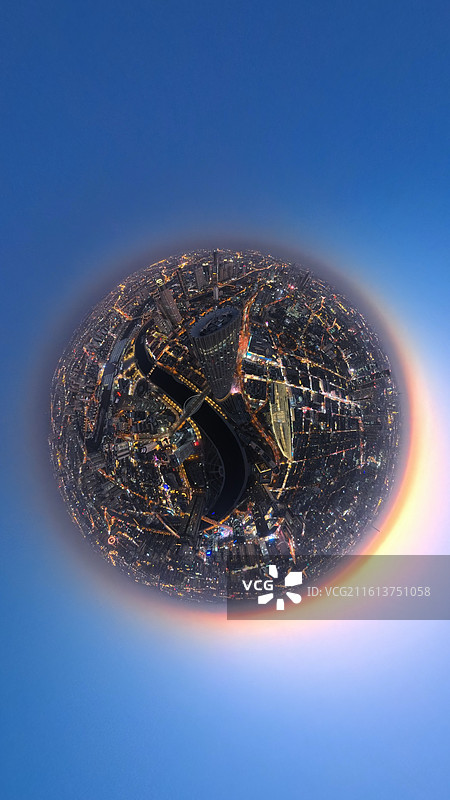 天津市中心小行星视角图片素材