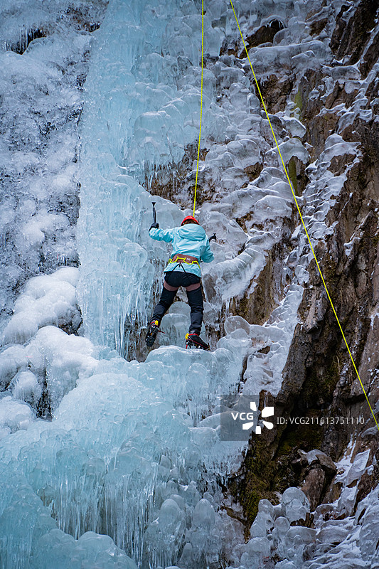 川西冰瀑奇观图片素材