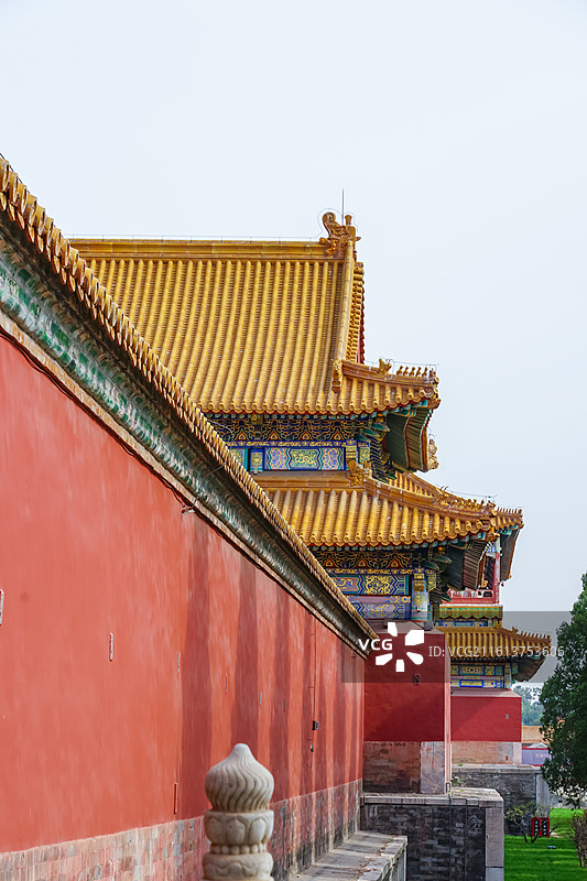 北京故宫，故宫红墙黄瓦建筑群图片素材