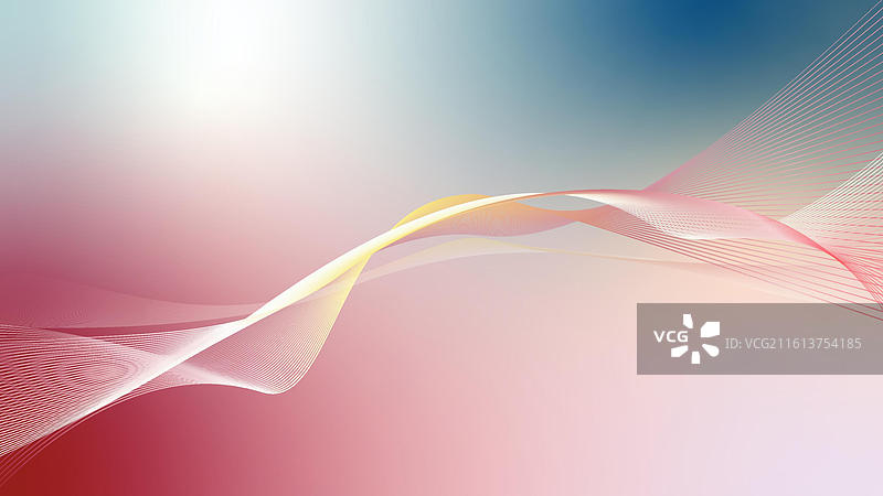 渐变背景上，蜿蜒向上的优美渐变曲线，传递出灵动和谐之感。图片素材