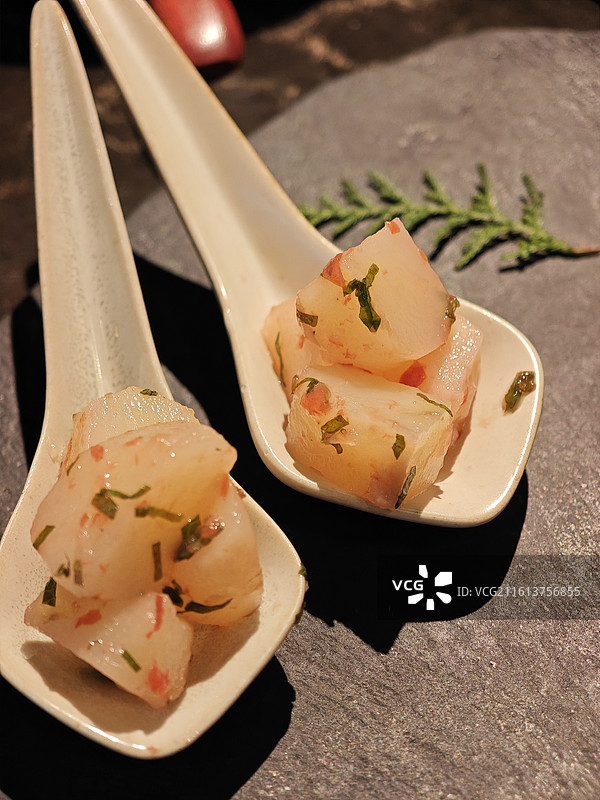 紫苏马蹄 清口菜 精致创意菜 喜都乃日式居酒屋日本料理店图片素材