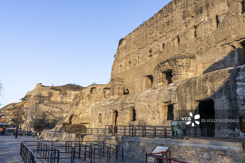 云冈石窟3窟 灵岩寺洞图片素材