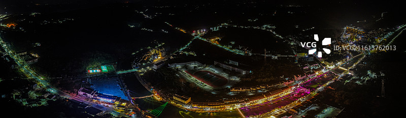 航拍江苏省常州市河海大学夜景图片素材