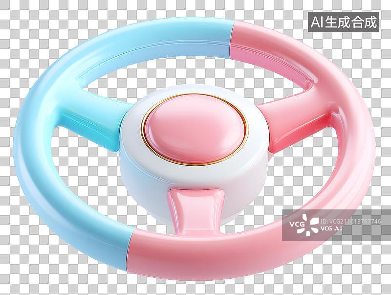 【AI数字艺术】一个彩色卡通方向盘图片素材