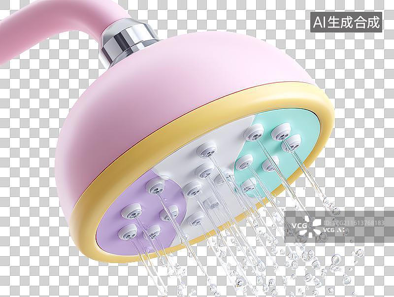 【AI数字艺术】粉红色卡通花洒图片素材