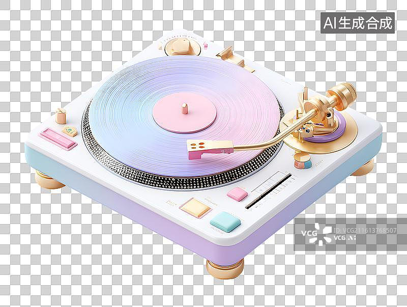 【AI数字艺术】彩色卡通留声机图片素材