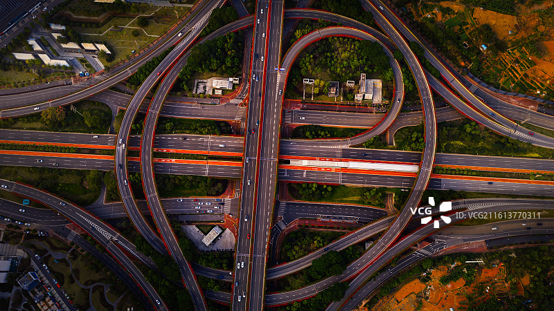 航拍广西南宁平乐玉洞立交图片素材