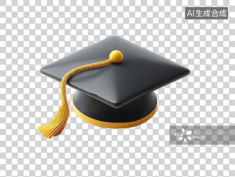 【AI数字艺术】一顶黑色卡通博士帽图片素材