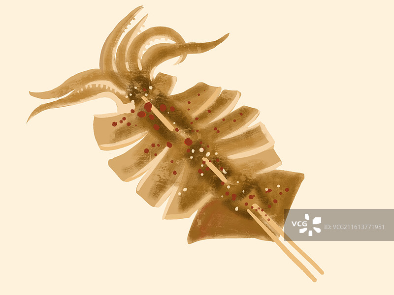 烤鱿鱼图片素材