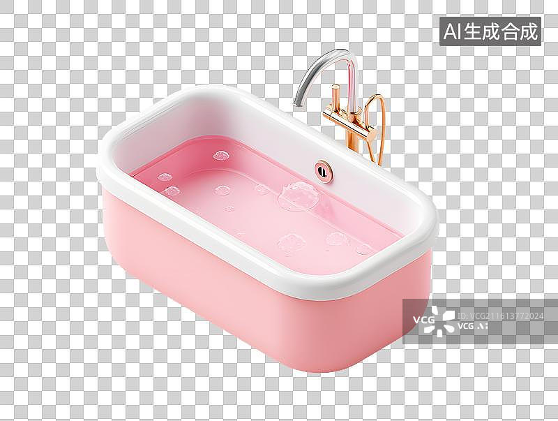 【AI数字艺术】彩色卡通浴缸图片素材
