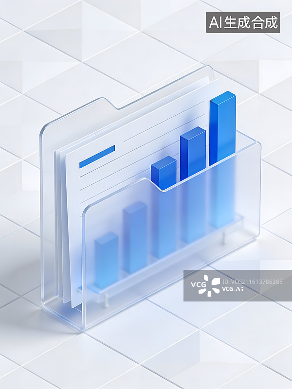【AI数字艺术】蓝色数据图表文件夹展示图片素材