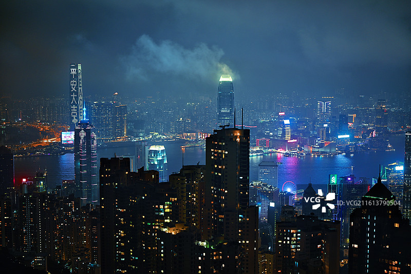 香港太平山夜景图片素材
