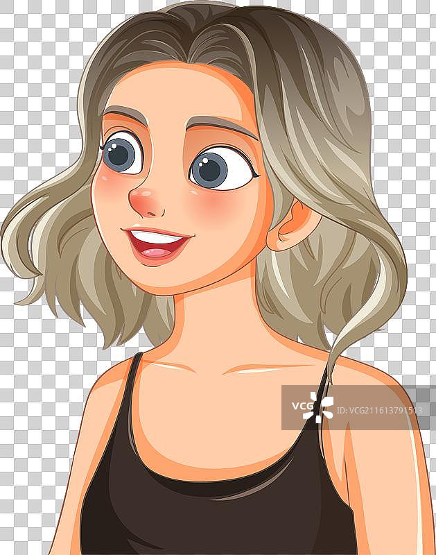 一位有着蓝色大眼睛的快乐女子在微笑图片素材