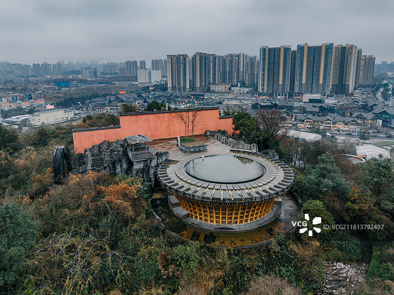 泉湖公园天空之镜图片素材
