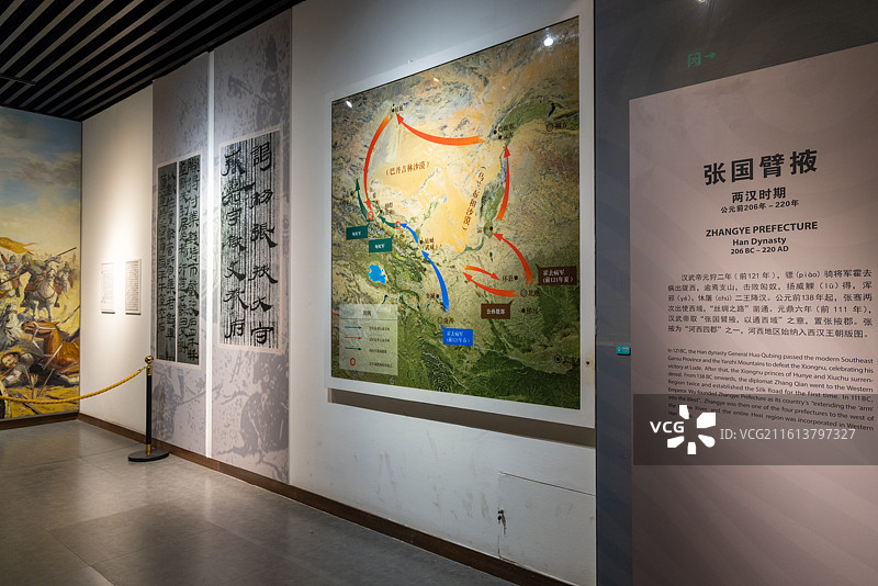 甘肃张掖博物馆 两汉时期文物展厅图片素材