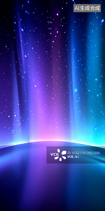 【AI数字艺术】蓝紫渐变星空图片素材