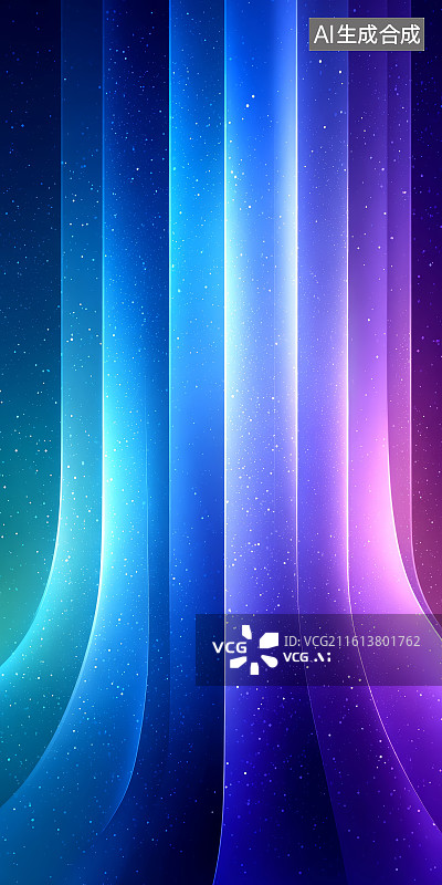 【AI数字艺术】蓝紫渐变星空图片素材
