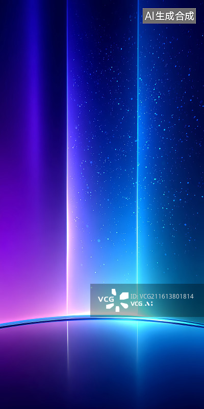 【AI数字艺术】蓝紫渐变星空图片素材