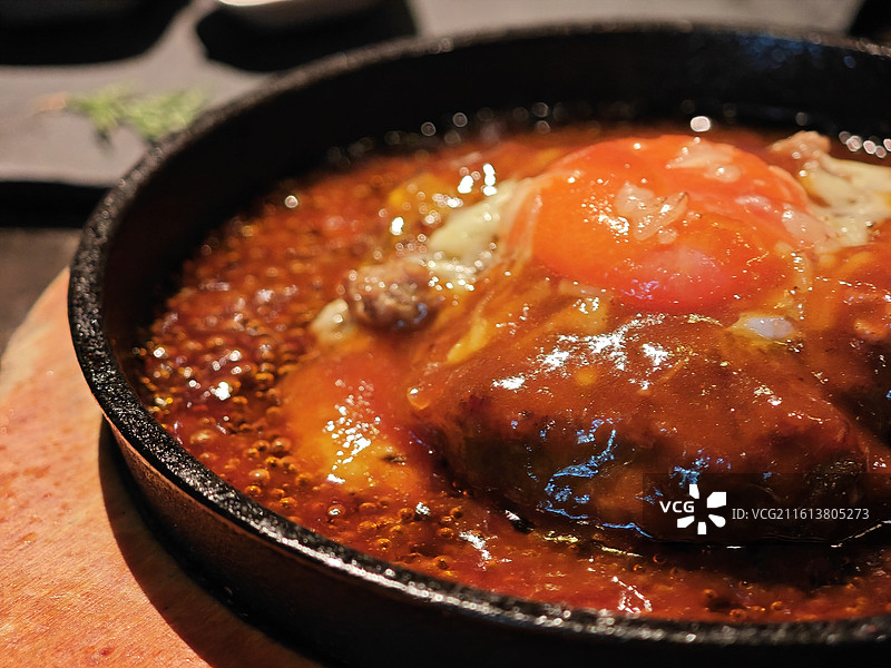 和牛芝士汉堡肉饼 精致创意菜 喜都乃日式居酒屋日本料理店图片素材