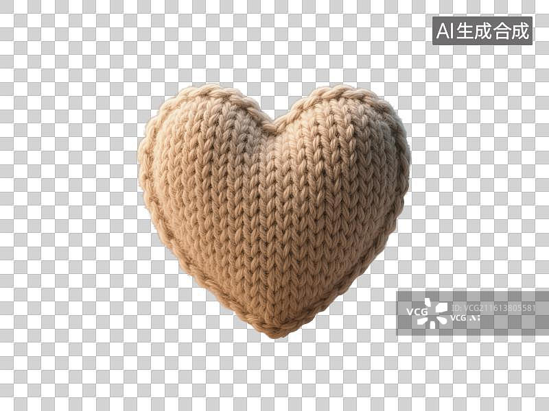 【AI数字艺术】3D渲染免抠图形元素粉色毛线针织编织爱心图片素材