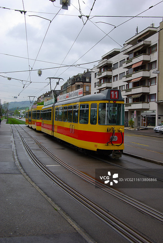 瑞士巴塞尔（Basel）的有轨电车 (Tram)图片素材