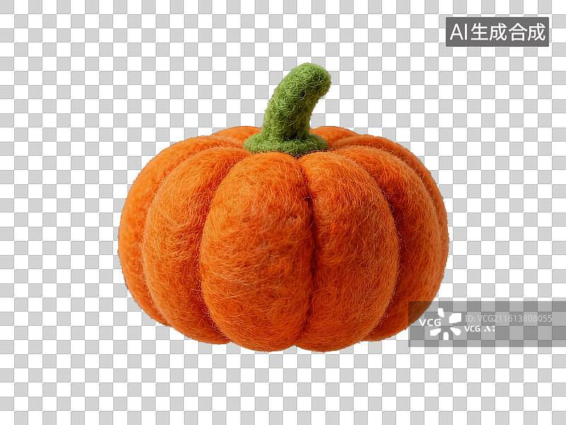 【AI数字艺术】3D渲染免抠图形元素毛毡制品羊毛质感南瓜图片素材