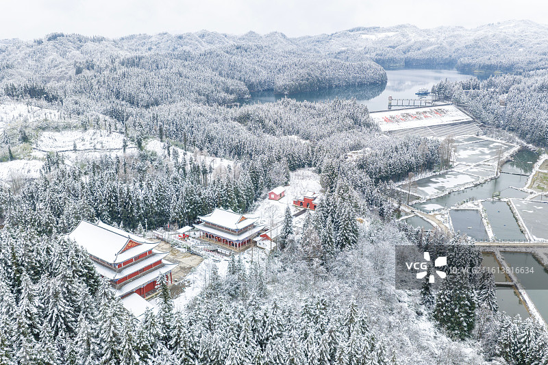 利川佛宝山雪景图片素材