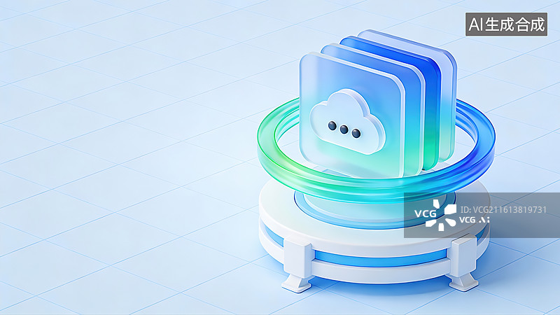 【AI数字艺术】科技云服务卡片装饰背景素材图片素材