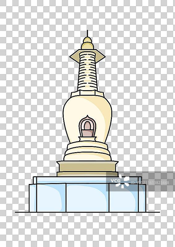 扬州地标建筑-简笔画-扬州白塔图片素材