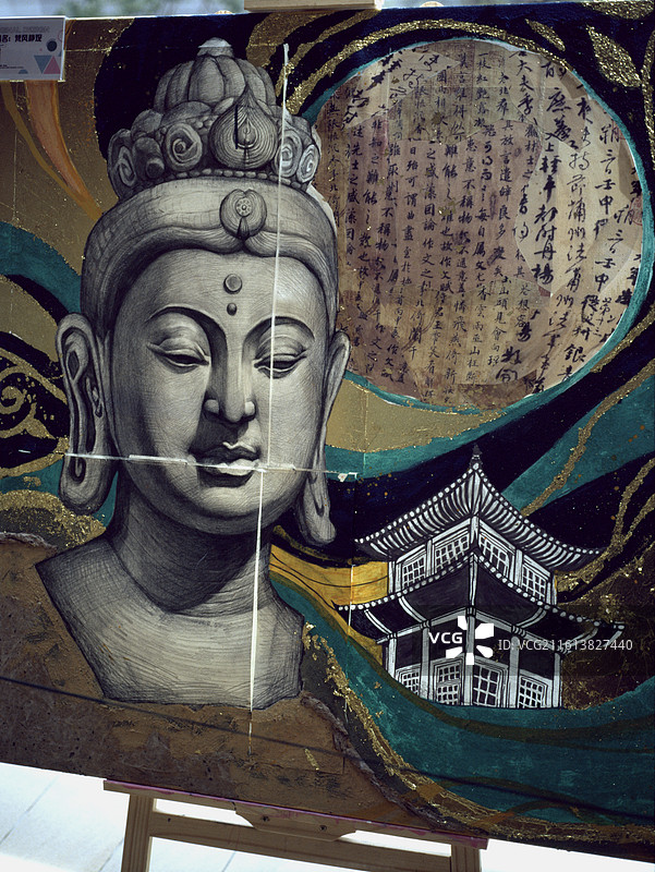 宗教建筑中的人物图片素材