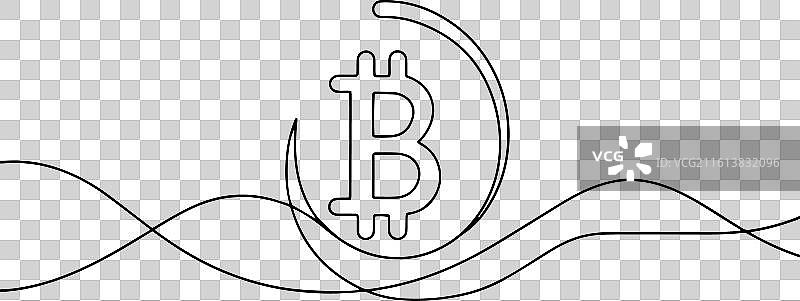 比特币线条艺术图片素材