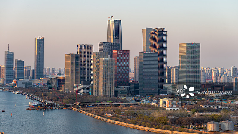 天津市滨海新区于家堡响螺湾城市天际线图片素材