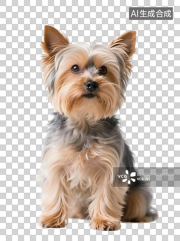 【AI数字艺术】[免抠PNG素材]一只可爱的约克夏梗犬图片素材