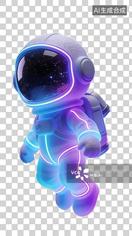 【AI数字艺术】卡通镭射风宇航员素材，宇航员卡通素材图片素材