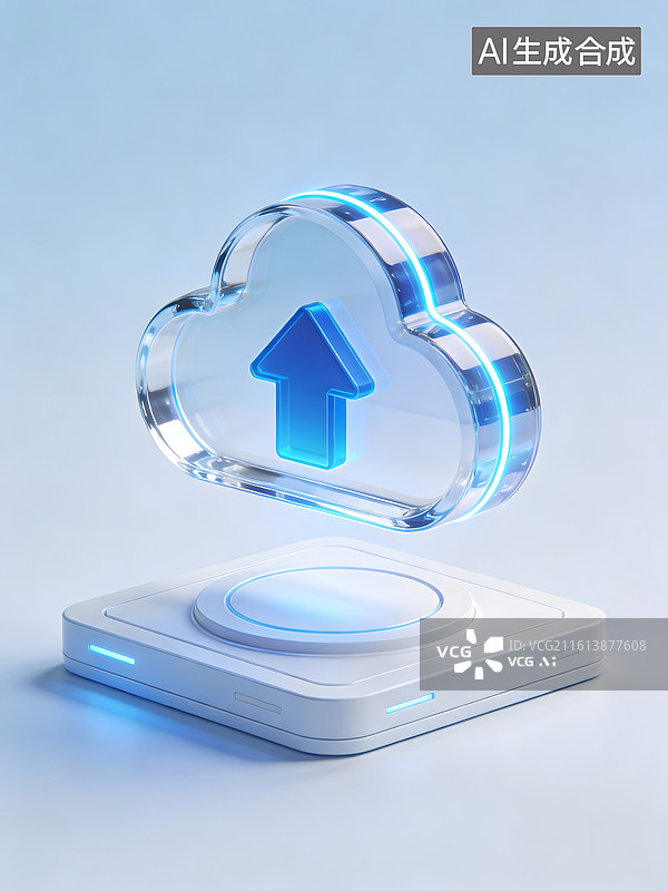 【AI数字艺术】科技云存储图标设计图片素材