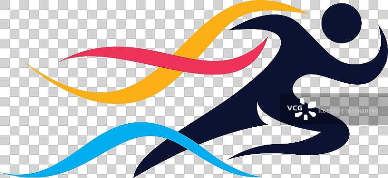 跑步人物标志 跑步图标图片素材