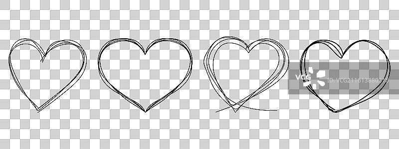 心形画框涂鸦手绘细线爱情图片素材