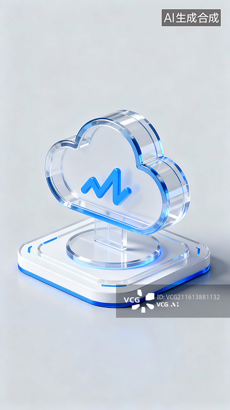 【AI数字艺术】科技感云计算云存储芯片建模图片素材